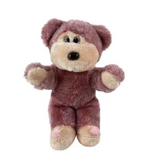 Vintage‎ 1990 Giftco Mauve Blush Pink Teddy Bear Plush Stuffed Animal 10" Flaws